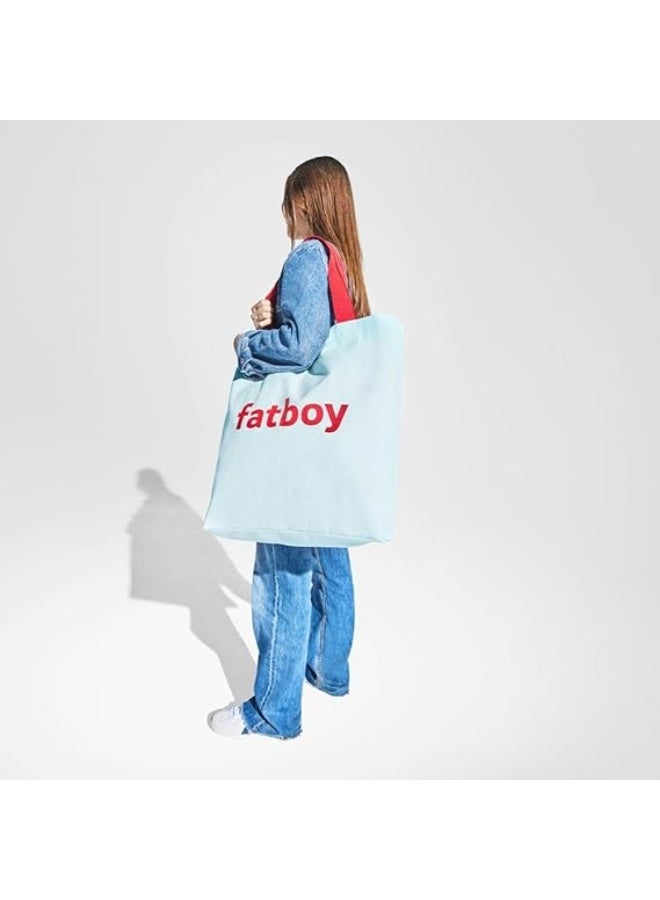 Fatboy حقيبة فات بوي باجي - حقيبة قطنية كبيرة متينة (أزرق فاتح، 61 × 55 سم) | حقيبة تسوق، سفر وتخزين متينة - Image 3